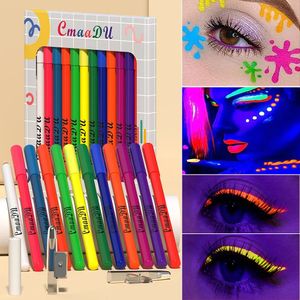 Kombinacja cienia do oczu/wkładki 12PC/pudełko Luminous Eyeliner Pencil Ustaw makijaż Długotrwały wodoodporny pigment Kolorowa linijka Kremowe kosmetyki pióra makijażu 231020
