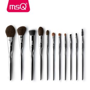 Ferramentas de maquiagem MSQ Professional 11pcs Pincéis de maquiagem em pó Conjunto clássico sombra labial base pincel de maquiagem cabra / cabelo de cavalo cabo de PVC 231020