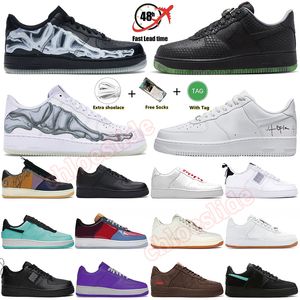 nike air force  One Air Forces 1  Supreme off white um por 1 tênis de corrida masculino feminino Skeleton  tênis Low Classica  tênis esportivo caminhada jogging eur 36-47【code ：L】