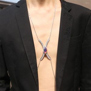 Kedjor Sexig lyxig strass Bra halsband Personlighet Super Flash Crystal Body Chain Claw Jewelry Ornaments Partihandel