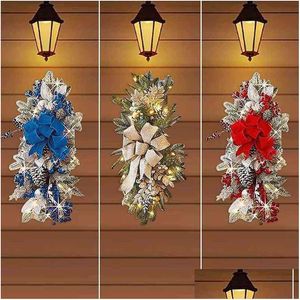 Christmas Decorations Christmas Decorations Led Wreath Prelit Stairway G Trim Cordless Stairs Decoration Lights Up Decor Home Holiday Dhbiv