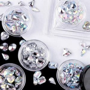 Nail Art Dekorationen Verschiedene Größe Glitzer Diamant Strass 3D Dekoration DIY Kristall Maniküre Zubehör