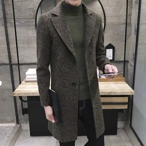 Men's Wool Blends Thick Trench Long Casual Top Coats Fashion Warm Coat Lapel Collar Overcoat Plus Size 5XL Male Slim Windbreaker 231020