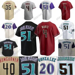 7 Corbin Carroll 23 Zac Gallen Jersey de beisebol personalizado S-4XL 51 Johnson 40 Bumgarner 53 Walker 38 Baragar 20 Gonzalez homens mulheres jovens camisa de beisebol