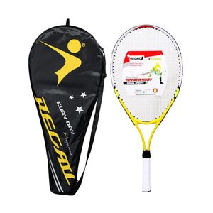 Squash rackets 1 Ställ in legering Tennisracket med väskor Parentchild Sports Game Toys for Children Tonårare som spelar utomhusgul 231020