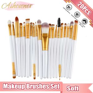 Läppstift 20st Makeup Brushes Set Professional Plastic Handle Syntetic Hair Powder Foundation Eyeshadow Make Up Cosmetics 231020