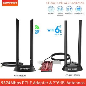Wi Fi Finders 5374Mbps WIFI 6EアダプターワイヤレスPCI E Bluetooth 5 2 Tri Band Network WiFi PCIe Card Antenna 2 4G 5G 6G 802 11AX for PC 231019