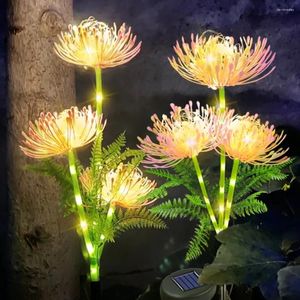 Simulação solar flor led luz fada jardim quintal gramado noite lâmpada paisagem decoração para casa