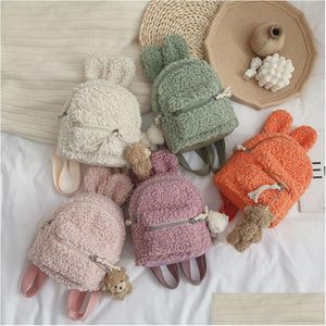 Garten Childrens School Torebka Little Bunny Plush Cute Girl Backpack Doll 1-3 lata chłopcy i dziewczęta Baby Mini 2 Dhjov