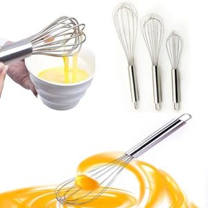 8 10 12 inches Stainless Steel Balloon Wire Whisk Manual Egg Beater Mixers Kitchen Baking Utensil Milk Cream Butter Whisk Mixer