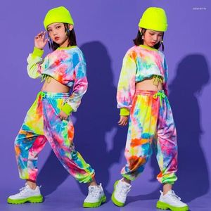 Scen Wear Dancing Clothes Outfits Jazz Dance Costume 2023 Hip Hop Clothing Multicolor Sweatshirt Kausal Pants for Girls Ballroom