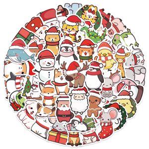 50 datorer Holiday Party Christmas Kids Stickers för skateboardbil Kylskåp Hjälm iPad Bicycle Phone Motorcykel PS4 Bok PVC DIY DECALS Toys Decor