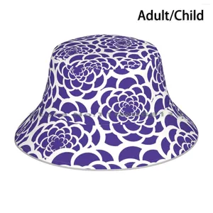 Berets Nomades Morocco Pattern-Navy Bucket Hat Sun Cap Floral Textile Beige White And Navy Geometric Contemporary Unique Modern Hip