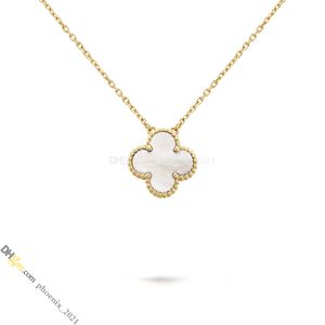 Designer druzy Jewelry Clover Luxury Necklaces for Women Mother-of-Pearl Titanium Steel Gold-Plated Never Fade Not