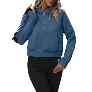 Lu Align Lu Yoga Giacca Cappotto Camicia Sport Tops Donna Mezza Zip Felpe Corte Manica Lunga in Pile Zip a Quarti Pullover Felpe Autunno Abiti Abbigliamento