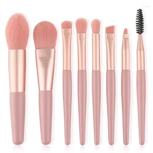 Makeup Brushes 8pcs Mini Set Portable Soft Hair Foundation Blush Eye Shadow Lip Brush For Beginners Beauty Make Up Tools