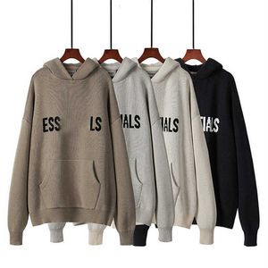 2023 Designer Essentialshirt Hoodie Knited Sweater for Men and Women Casual Loose Oversize Essent Essentialhoodie Pullover High Street Fa Z8rb