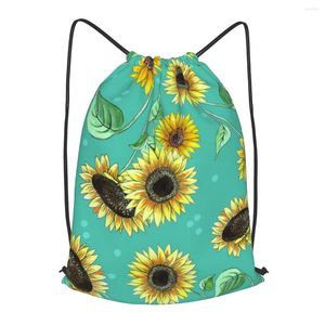 Shopping Bags Pretty Sunflower Drawstring Backpack Men Gym Workout Fitness Sports Bag Bundled Yoga For Women