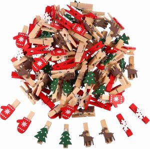 Christmas Decorations 10 Christmas wooden clips New Year's party decoration photos wall clips DIY Christmas decoration home Christmas tree decoration x1020