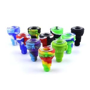 Honeybee silicone 14mm tigela masculina com tigelas de vidro multi-furos para bong tubulação de água dab rig Llgfm