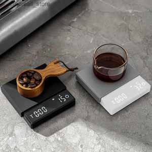 Badrum kök skalor små espresso kaffe kök skala mini smart timer USB 2 kg/0,1 g g/oz/ml pad man kvinna gåva digital vikt skala Q231020