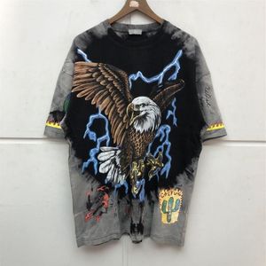 2022SS Tie Dye Футболка Мужчины Женщины Качественная футболка Wash Make Old Tops Tee237S