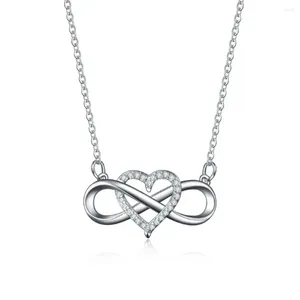 Chains Heart Pendant Platinum Gold Necklace For Women 925 Sterling Silver Elegant Female Moissanite Jewelry Accesories