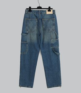 Highend 브랜드 디자이너 패션 3 차원 인쇄 디자인 미국 크기 블루 고품질 잘 생긴 남성 Jeans2024