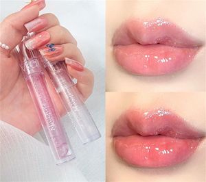 Spegelvattenläpp Glans Lip Glaze Glas Lip Oil Non-Sticky fuktar Lip Tint Lip Plumper Lip Care Serum Primer Cosmetics