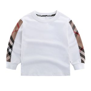 Children Spring Autumn Long Sleeve T-Shirts Kids Cotton Tops British Style T-shirt Pullover Clothes BH52