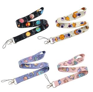 Space Cartoon Hanging Rope Cool Lanyard för telefonknappar Rem LANYARD MED Keychain Whistle Fashion ID Badge Holder Lanyards för plånböcker Korthållare