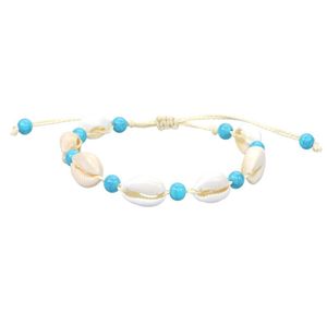 Braccialetti con perline di conchiglia Perline con ciondoli Cavigliere Boho fatte a mano sul mare Catena regolabile per piedi Gioielli per donne Ragazza