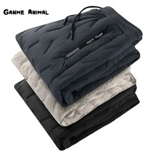 Calças masculinas inverno zip bolsos engrossar velo sweatpants homens corredores preto cinza para baixo algodão quente masculino à prova de água calças térmicas 7xl 231020