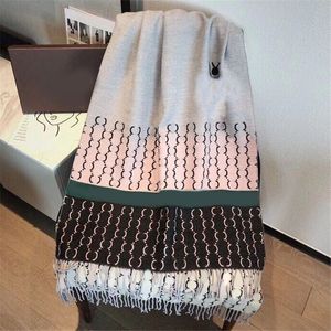 Inverno para mulher caxemira xale designer lenço de luxo manter quente sciarpa com borla carta completa lenços de luxo homens outono acessórios ao ar livre fa02