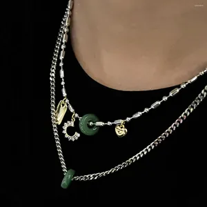 Anhänger Halsketten Design Imitation Jade Halskette Liebe Mix Und Match Perle Mode Temperament Schlüsselbein Kette Frauen Party Zubehör