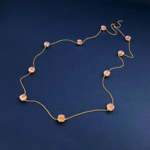 y2k heißer Verkauf Dupe Marke Top-Qualität bunte Süßigkeiten Kristall lange Kette Halskette trendigen Schmuck für Frauen