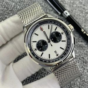 Titanyum Alaşım Erkekleri İzle Klasik Moda U1top Kuvars Başkan Yüksek Kaliteli Hareket 42mm Katlanır Toka Deri Parıltılı Su geçirmez Safir Cam Montres Luxusuhr