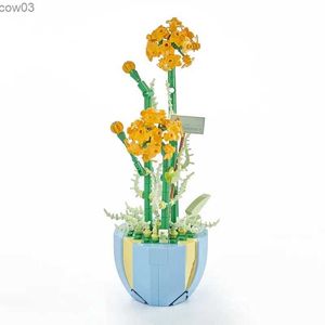 ブロック338pcsクリエイティブchrysanthemumフラワービルディングブロックキットクリエイティブプラントのおもちゃの装飾レンガ造りの子供のおもちゃガールギフトR231020