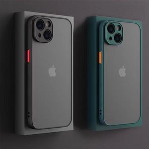 علبة Matte Matte Armor مقاومة للصدمات لـ iPhone 15 14 13 12 11 Pro Max XR XS X 7 8 Plus SE Mini Silicone Clear Cover Cover Cover Cover Cover Capa