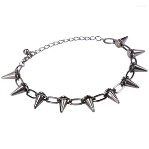 Pendant Necklaces 3X Metal Spikes Studs Rivets Punk Goth Necklace Choker Collar