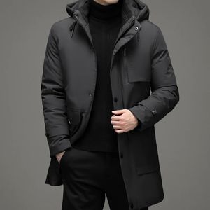 Parkas masculinas para baixo 2023 jaqueta de inverno casaco corta-vento grosso térmico masculino com capuz longo parka 231020