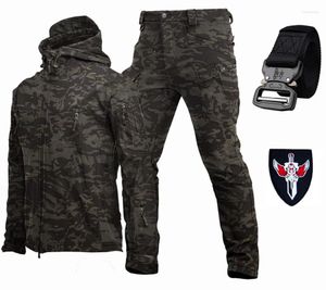 Giubbotti da sci 5XL Tuta militare invernale tattica da uomo Soft Shell Antivento Impermeabile Addestramento speciale Caldo pile Cargo Uniforme militare