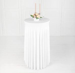 Table Cloth Simple Wedding Cover Spandex Cocktail White Lycra High Bar Linen Banquet el Party Decoration 231020