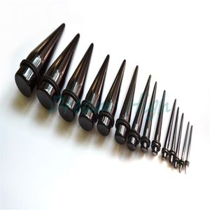 Preto uv acrílico orelha alongamento tapers expansor plugues túnel corpo piercing kit de jóias calibres em massa 1 6-10mm brinco promocional ho297l