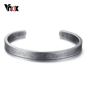 Vnox Vintage Viking Cuff Bracelets Bangles for Men Women Simple Classic Pulseras hombre Stainless Steel Male Jewelry 220222305p