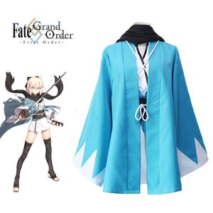 Cosplay Okita Souji Grand Sipariş FGO SAKURA SABER Japon Anime kaderi Olmak Gece Çizgi Cosplay Cadılar Bayramı Bue Lcostumescosplay