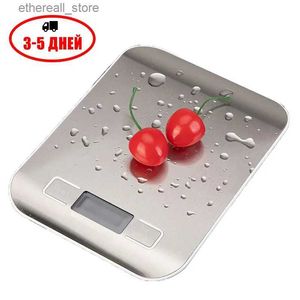 Bathroom Kitchen Scales 5/10kg Electronic Kitchen Scale LCD Measuring Tool Stainless Steel Digital Weighing Scale Food Diet Balance Scales Q231020