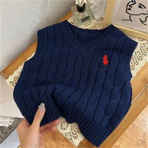 Autunno Inverno bambini Maglione per bambini Gilet caldo Scollo a V Maglieria Ragazzi Ragazze Pullover senza maniche Gilet Top Moda Abbigliamento per bambini