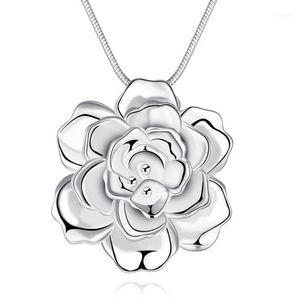 Pendant Necklaces Bohemian Women Floating Charm Statement Pendants Friends Flower Chain Necklace Enamel White Color Jewelry Collie286W