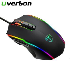 Mice Gaming Mouse 1600 DPI Optical 6 Button USB Mouse With RGB BackLight Mute Mice For Desktop Laptop Computer Gamer Mouse 231020